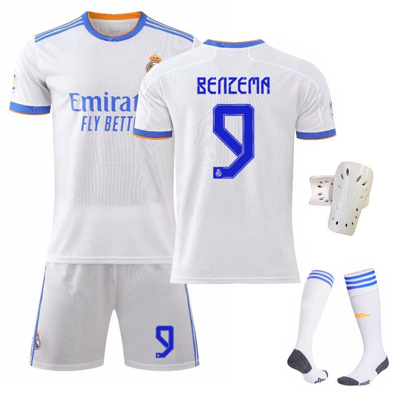 Benzema 9 Real Madrid Hjemmedrakt 2021/22 Herre Kortermet + Korte bukser