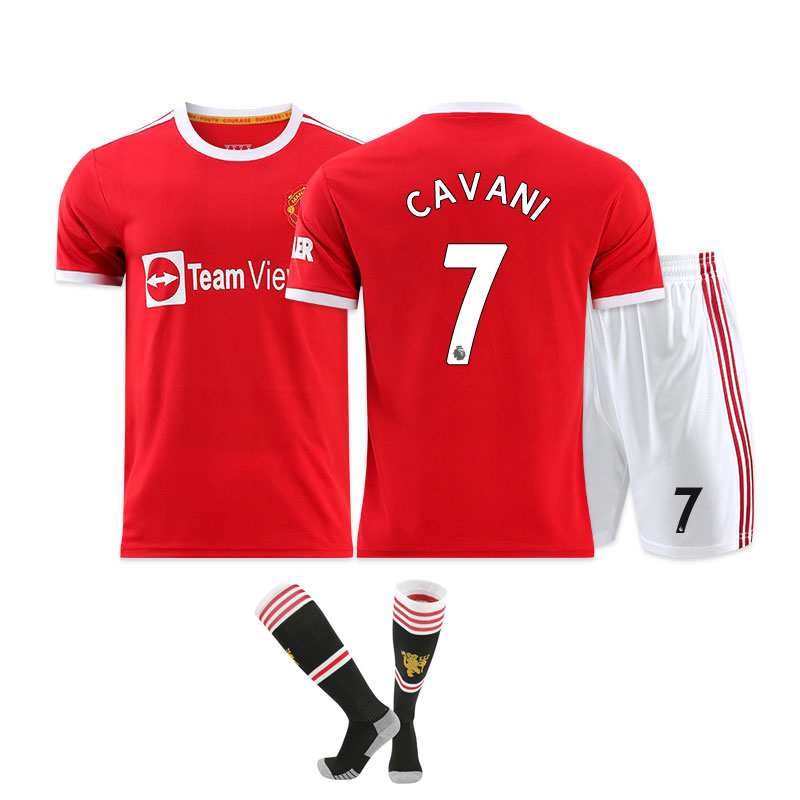 Cavani 7 Manchester United Hjemmedrakt 2021-22 Herre Kortermet + Korte bukser