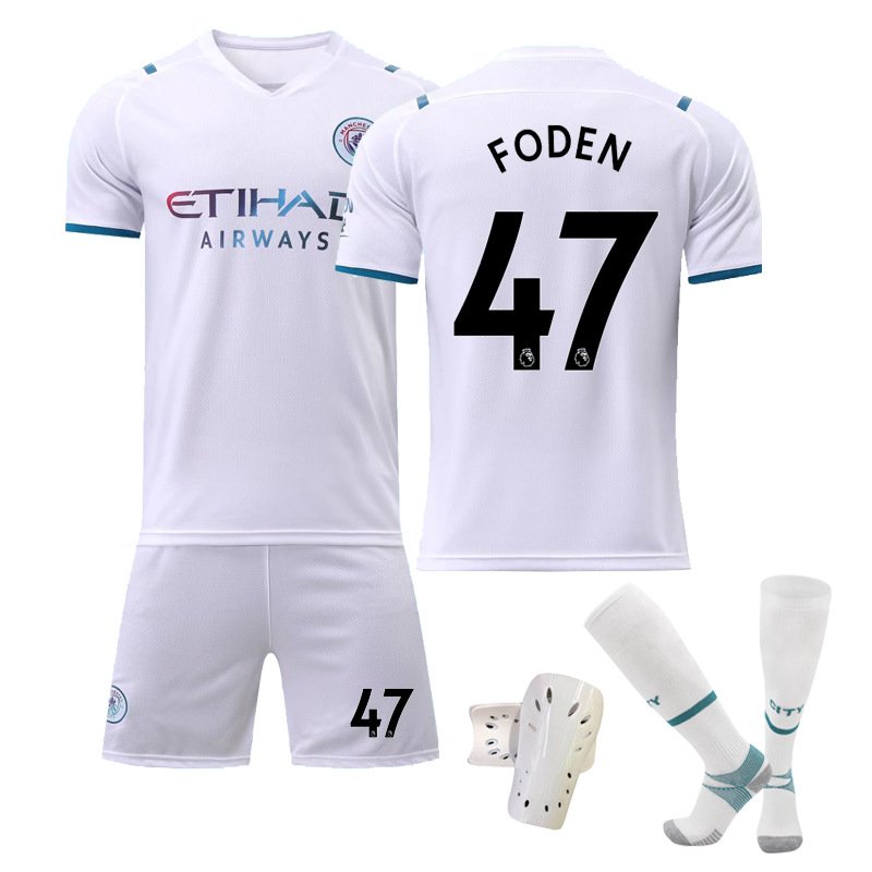 FODEN 47 Manchester City Bortedrakt 2021/2022 Herre Kortermet + Korte bukser