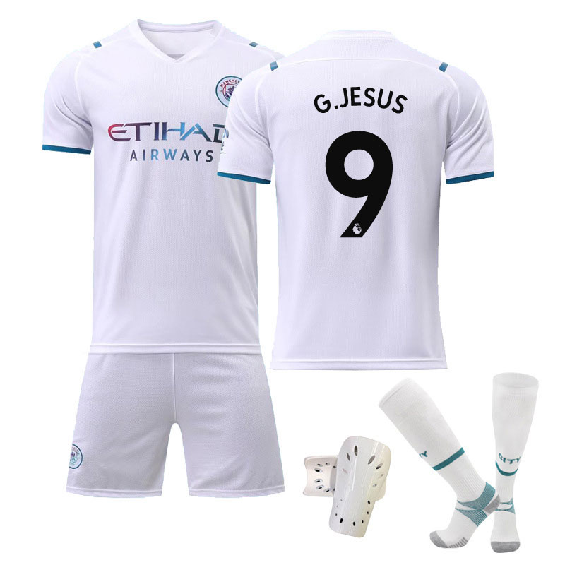 G.Jesus 9 Manchester City Bortedrakt 2021/2022 Herre Kortermet + Korte bukser