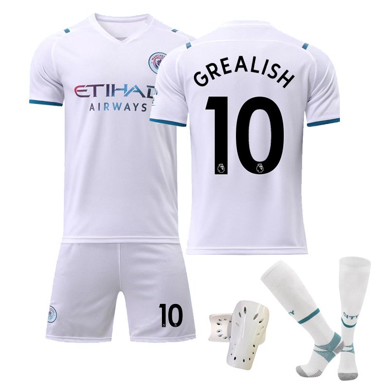 GREALISH 10 Manchester City Bortedrakt 2021/2022 Herre Kortermet + Korte bukser