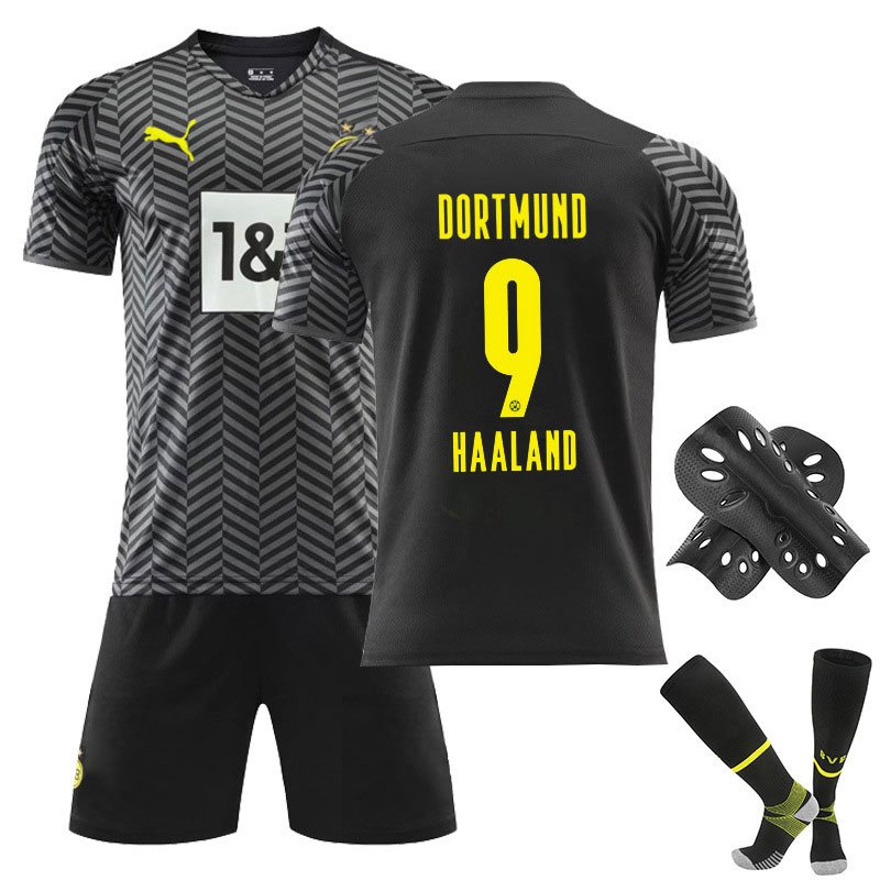 Haaland 9 BVB Borussia Dortmund Bortedrakt 2021/22 Herre Kortermet + Korte bukser