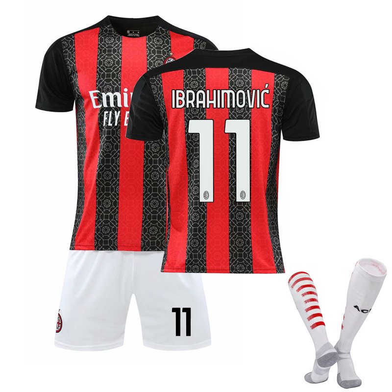 Ibrahimović 11 AC Milan Hjemmedrakt 2020/21 Herre Kortermet + Korte bukser