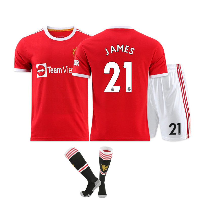 James 21 Manchester United Hjemmedrakt 2021/22 Herre Kortermet + Korte bukser