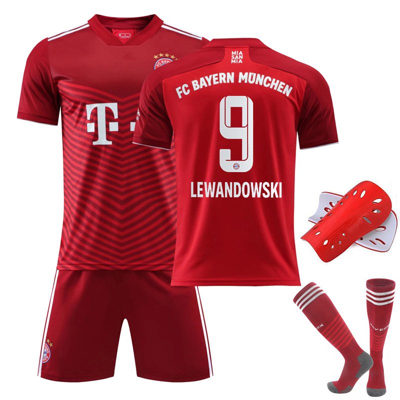 Lewandowski 9 Bayern München Hjemmedrakt 2021/22 Herre Kortermet + Korte bukser