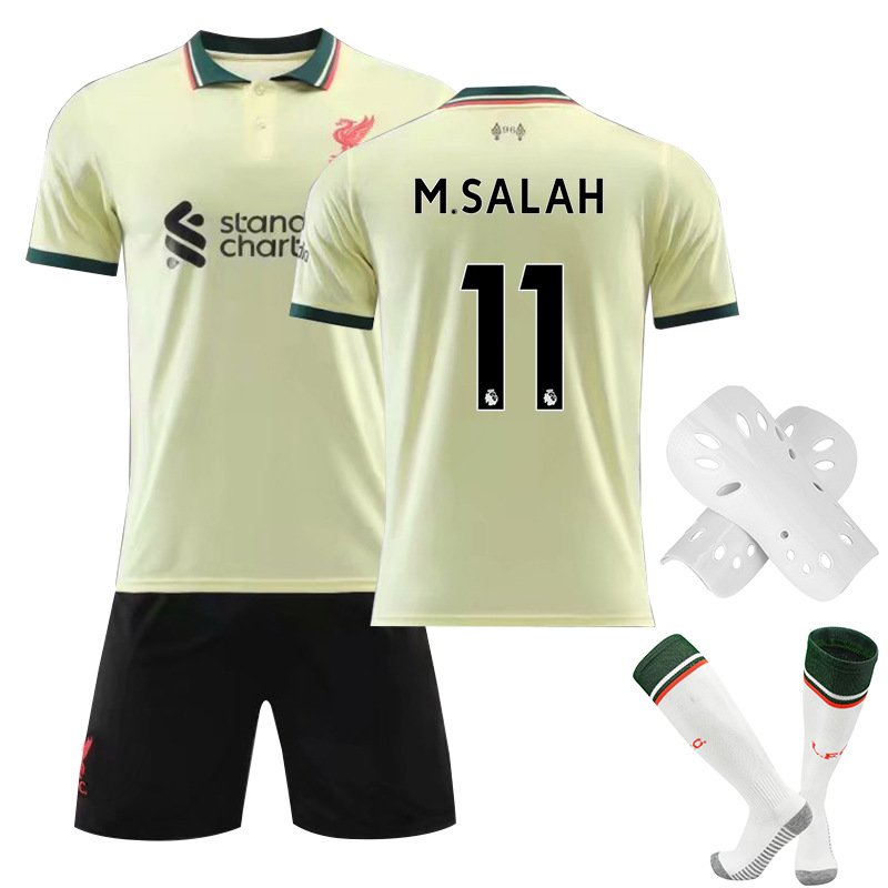 M.SALAH 11 Liverpool FC Bortedrakt 2021/22 Herre Kortermet + Korte bukser