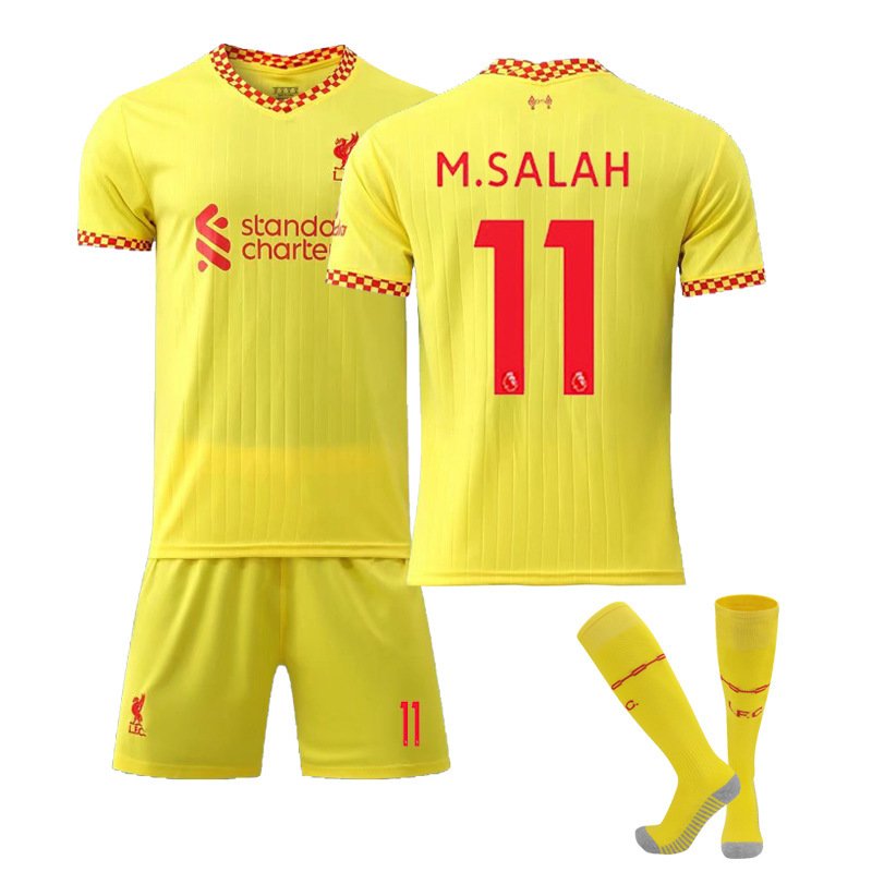 M.SALAH 11 Liverpool FC Tredjedrakt 2021/22 Herre Kortermet + Korte bukser