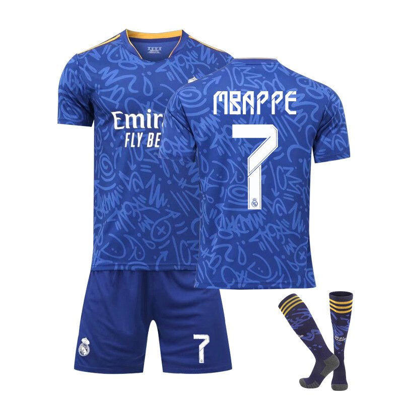 MBAPPÉ 7 Real Madrid Bortedrakt 2021/22 Herre Kortermet + Korte bukser