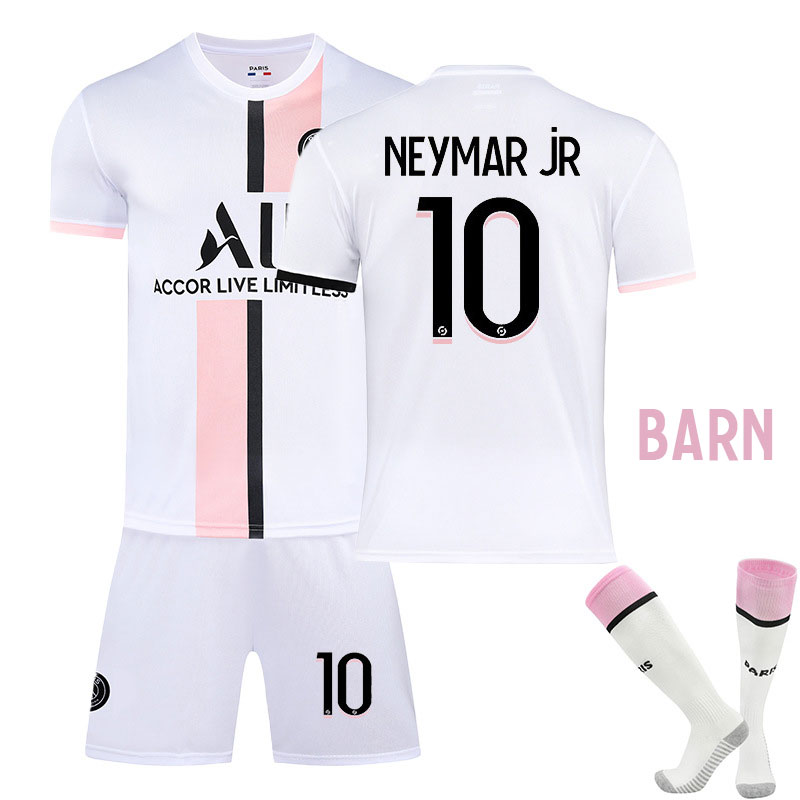 Neymar JR 10 Paris Saint-Germain Bortedraktsett Barn 2021/22 Kortermet + Korte bukser