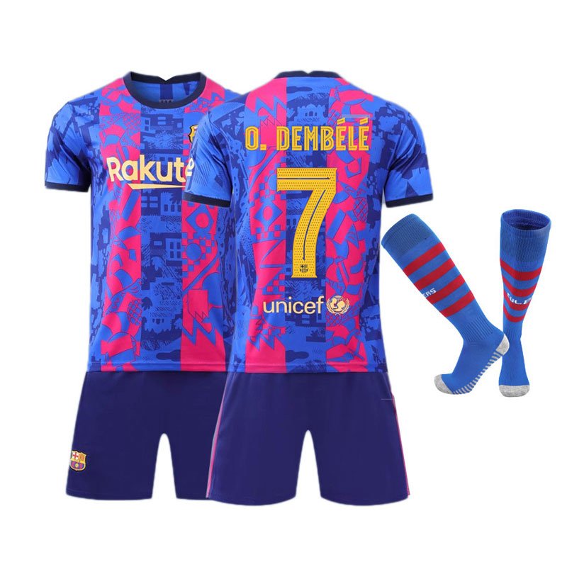 O.Dembele 7 FC Barcelona Tredjedrakt 2021-22 Herre Kortermet + Korte bukser