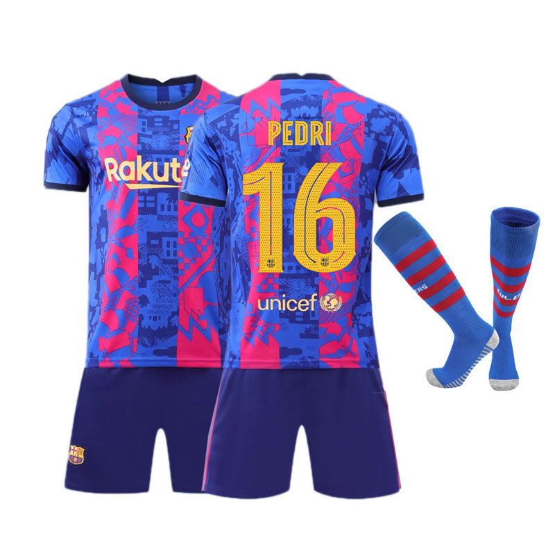 PEDRI 16 FC Barcelona Tredjedrakt 2021-22 Herre Kortermet + Korte bukser