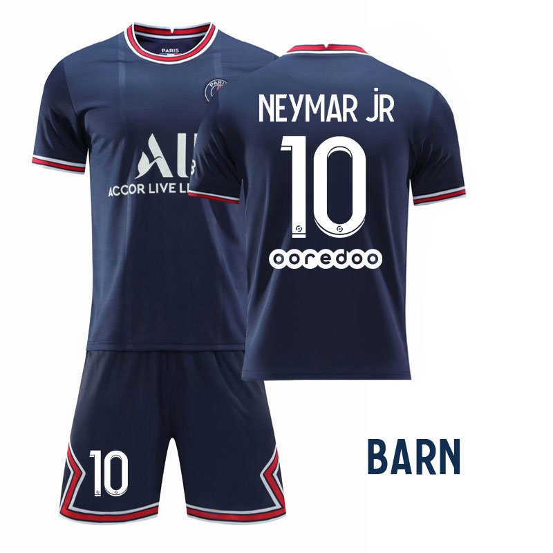 Paris Saint-Germain Neymar JR 10 Barn Hjemmedrakt 2021-2022 Kortermet + Korte bukser