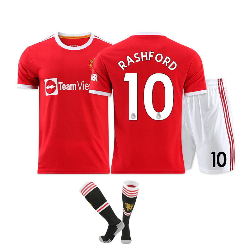 Rashford 10 Manchester United Hjemmedrakt 2021-22 Herre Kortermet + Korte bukser