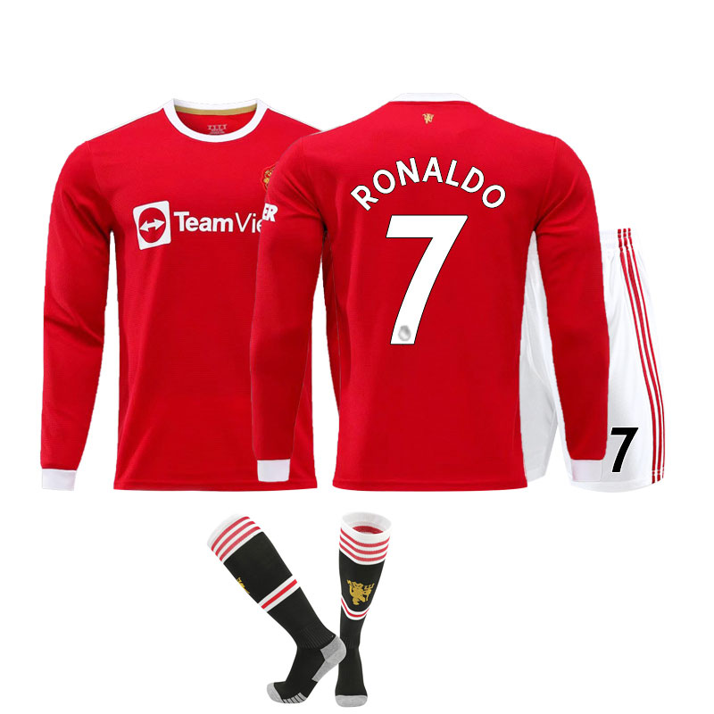 Ronaldo 7 Manchester United Hjemmedrakt 2021/22 Herre Langermet + Korte bukser