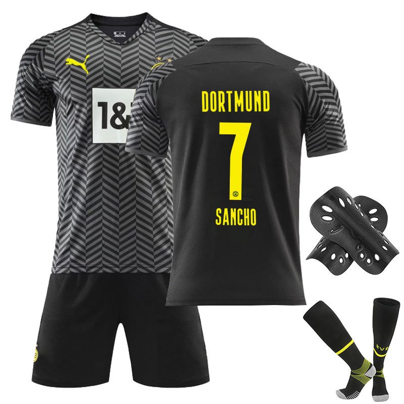 Sancho 7 BVB Borussia Dortmund Bortedrakt 2021/22 Herre Kortermet + Korte bukser