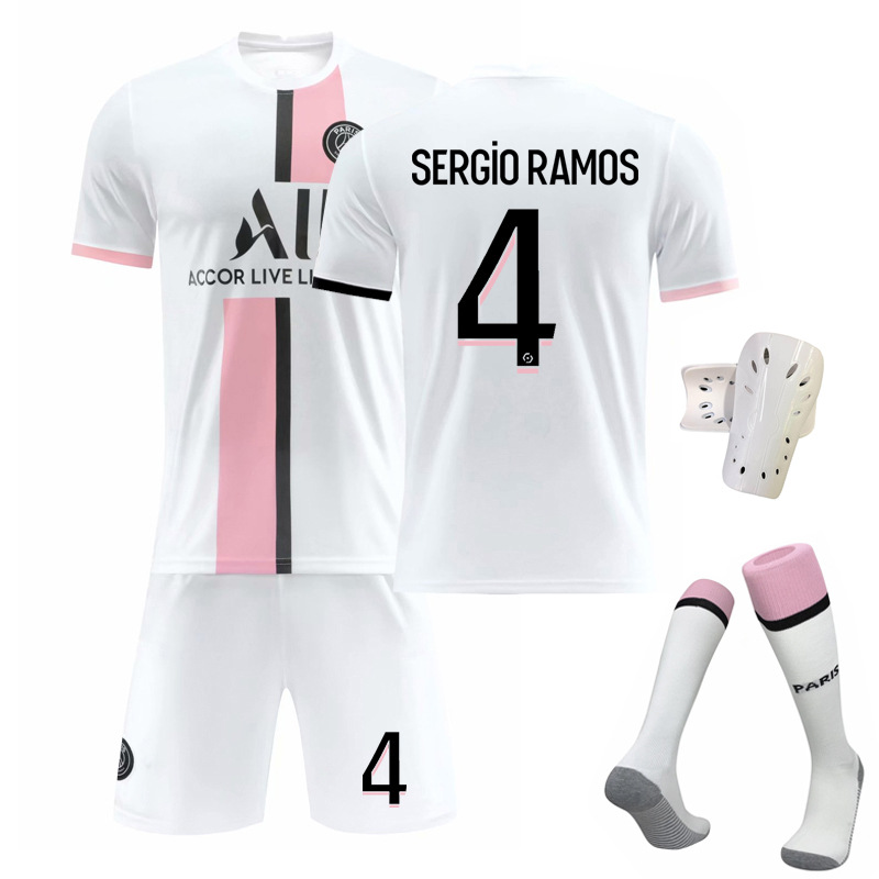 Sergio Ramos 4 Paris Saint-Germain Bortedrakt 2021/22 Kortermet Herre + Korte bukser