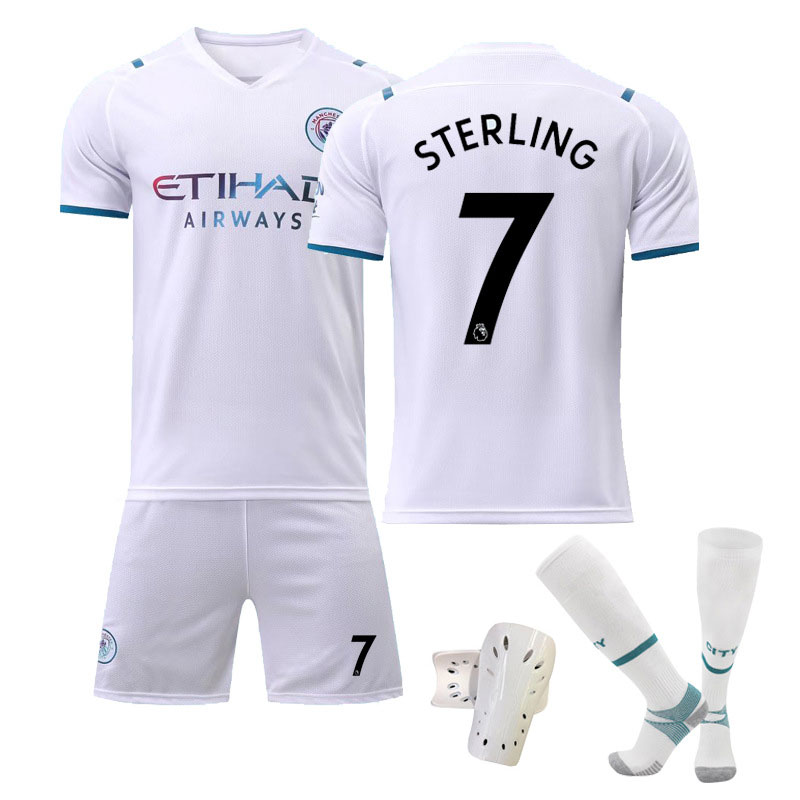 Sterling 7 Manchester City Bortedrakt 2021/2022 Herre Kortermet + Korte bukser