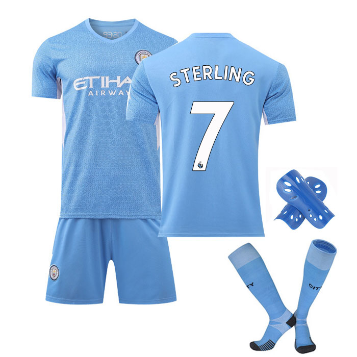 Sterling 7 Manchester City Hjemmedrakt 2021/2022 Herre Kortermet + Korte bukser