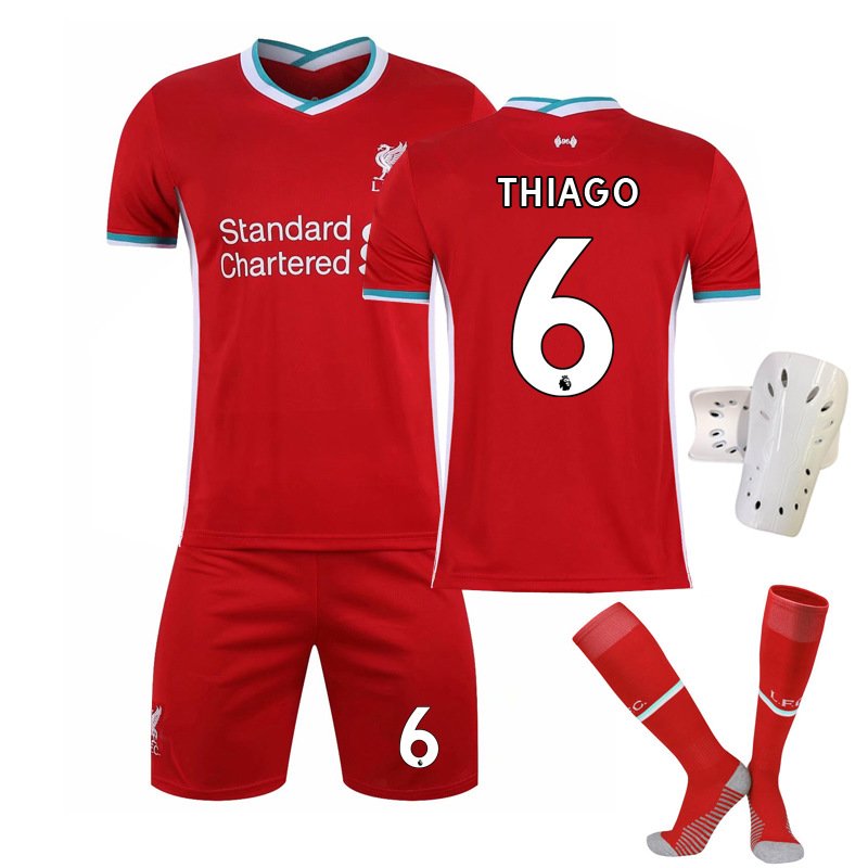 THIAGO 6 Liverpool Hjemmedrakt 2020/21 Kortermet Herre + Korte bukser salg