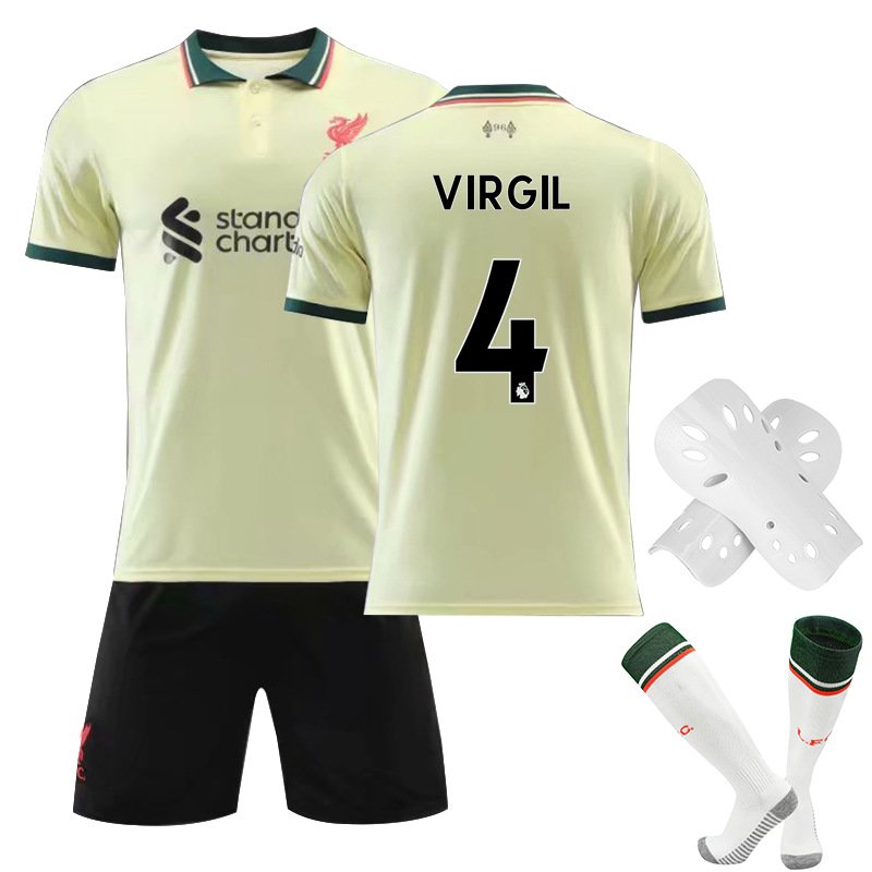 VIRGIL 4 Liverpool FC Bortedrakt 2021/22 Herre Kortermet + Korte bukser