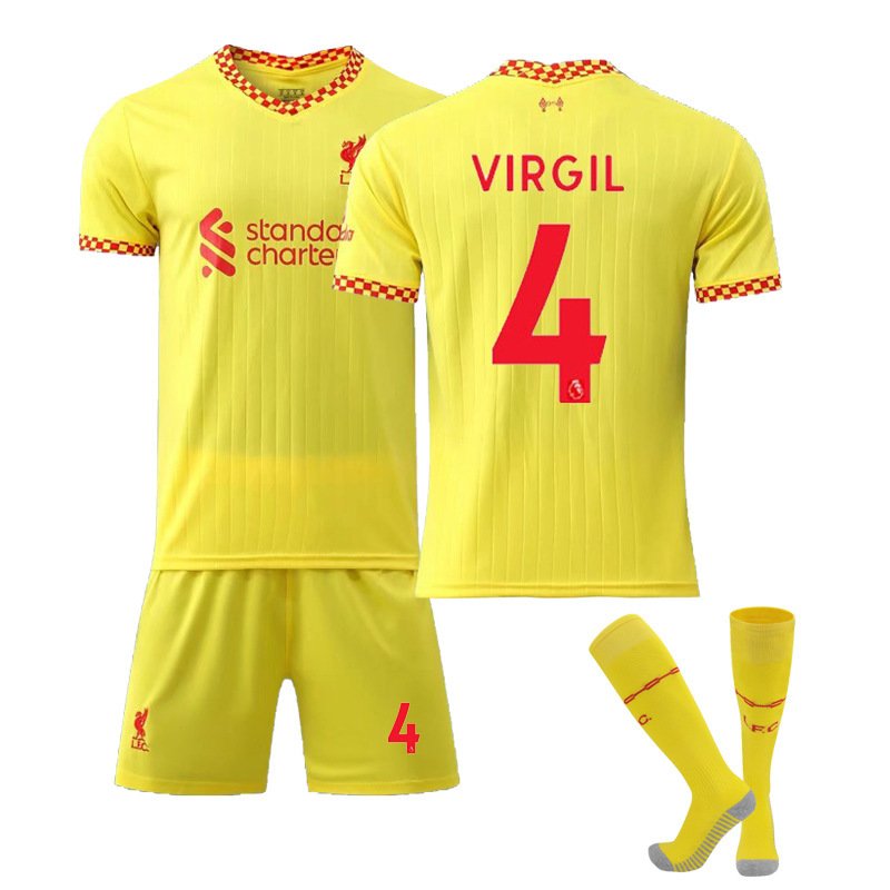 VIRGIL 4 Liverpool FC Tredjedrakt 2021/22 Herre Kortermet + Korte bukser