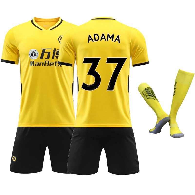 ADAMA 37 Wolverhampton Wanderers Hjemmedrakt 2021/22 Herre Kortermet + Korte bukser