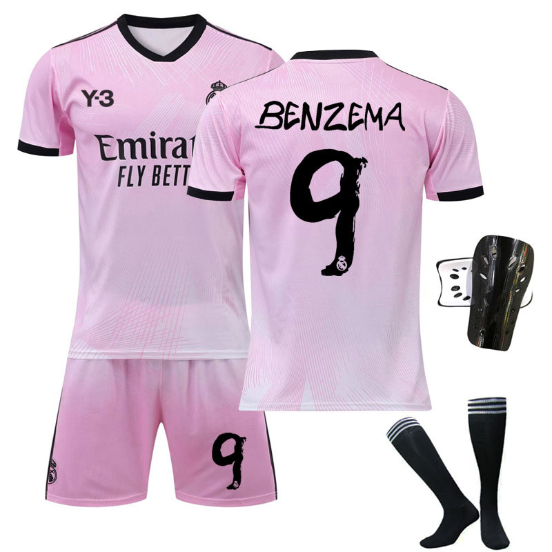 Benzema 9 Real Madrid Y-3 Keeperdrakt 120th Anniversary Rosa Kortermet + Korte bukser