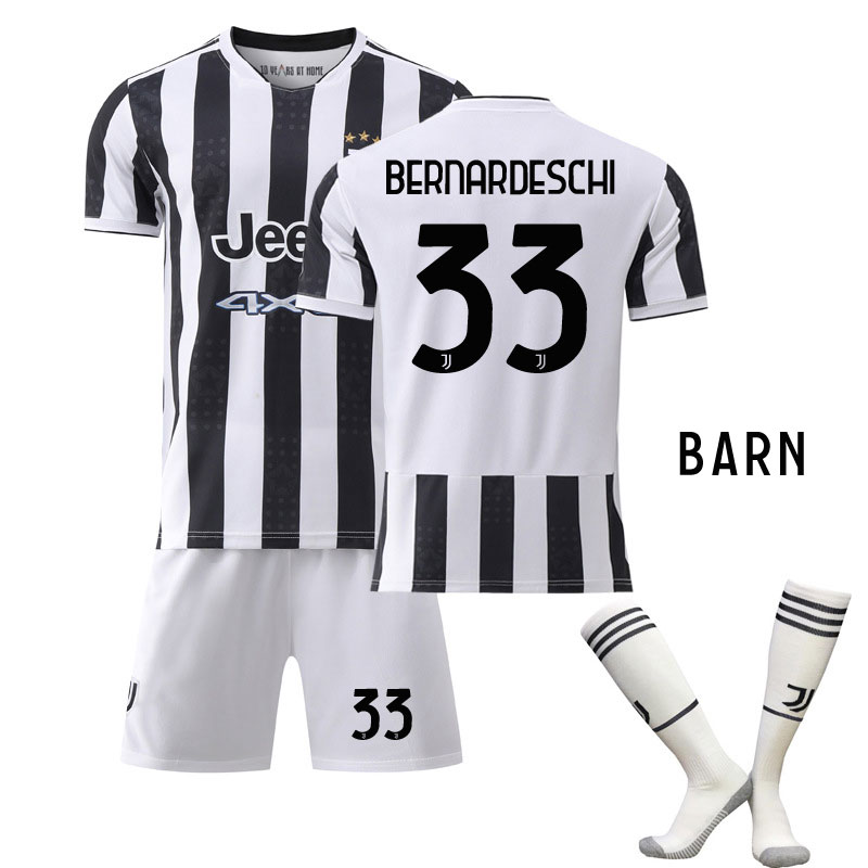 Bernardeschi 33 Juventus Hjemmedraktsett Barn 2021-2022 Kortermet + Korte bukser