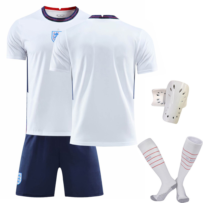 Billige Fotballdrakter England Hjemmedrakt Hvit Navy EURO 2020 Kortermet + Korte bukser