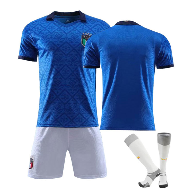 Billige Fotballdrakter Italia Hjemmedrakt EM 2020 Kortermet + Korte bukser
