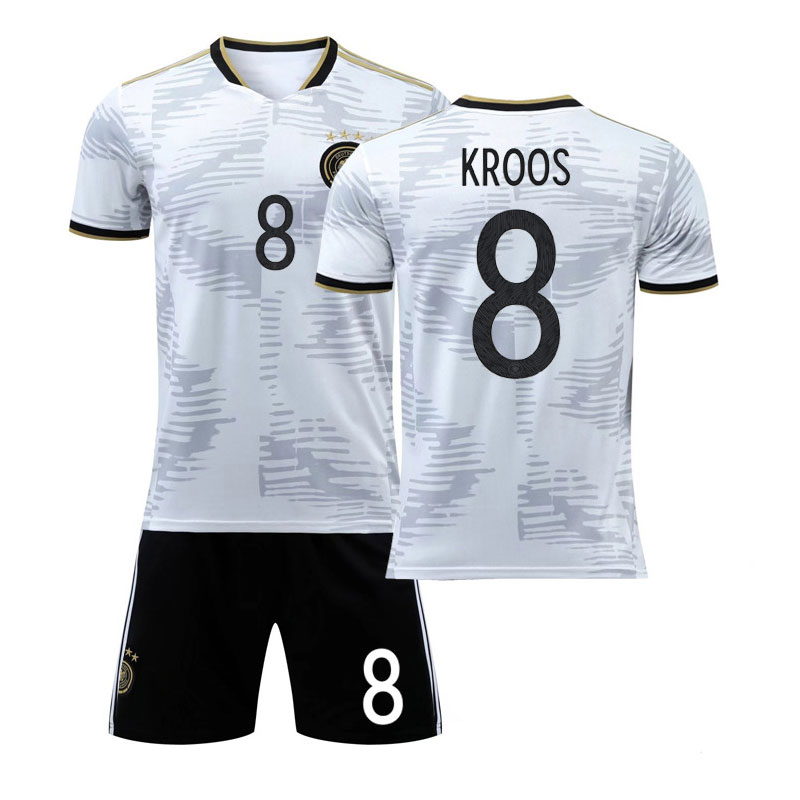 Billige Fotballdrakter Kroos 8 Tyskland Hjemmedrakt FIFA VM 2022 Kortermet + Korte bukser