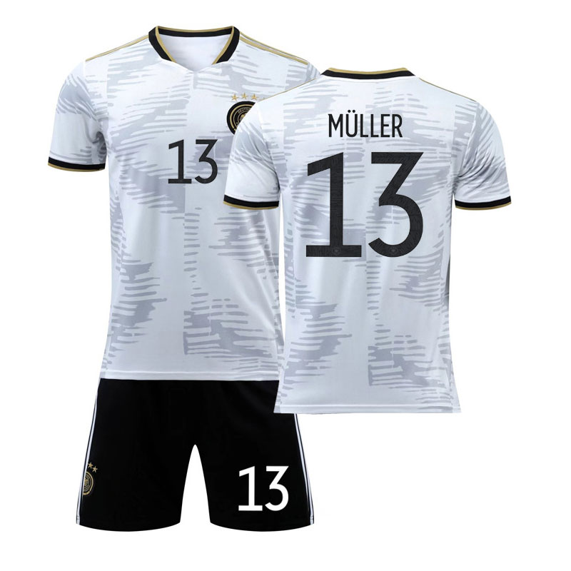 Billige Fotballdrakter Müller 13 Tyskland Hjemmedrakt FIFA VM 2022 Kortermet + Korte bukser