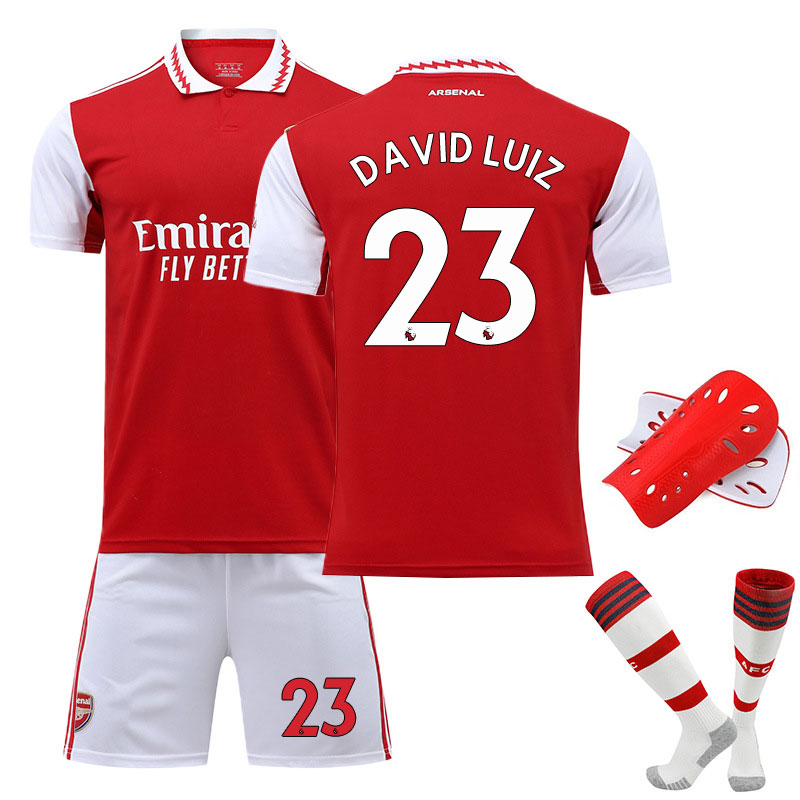 David Luiz 23 Arsenal Hjemmedrakt 2022-2023 Kortermet Herre + Korte bukser