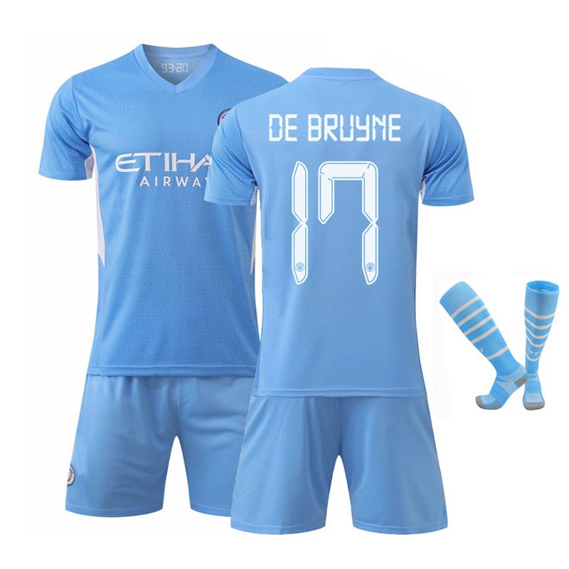 De Bruyne 17 Manchester City 2021/22 Cup Hjemmedrakt Kortermet + Korte bukser