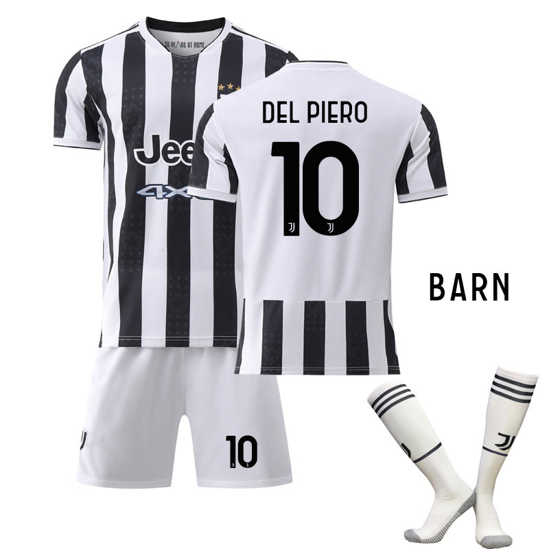 Del Piero 10 Juventus Hjemmedraktsett Barn 2021-2022 Kortermet + Korte bukser