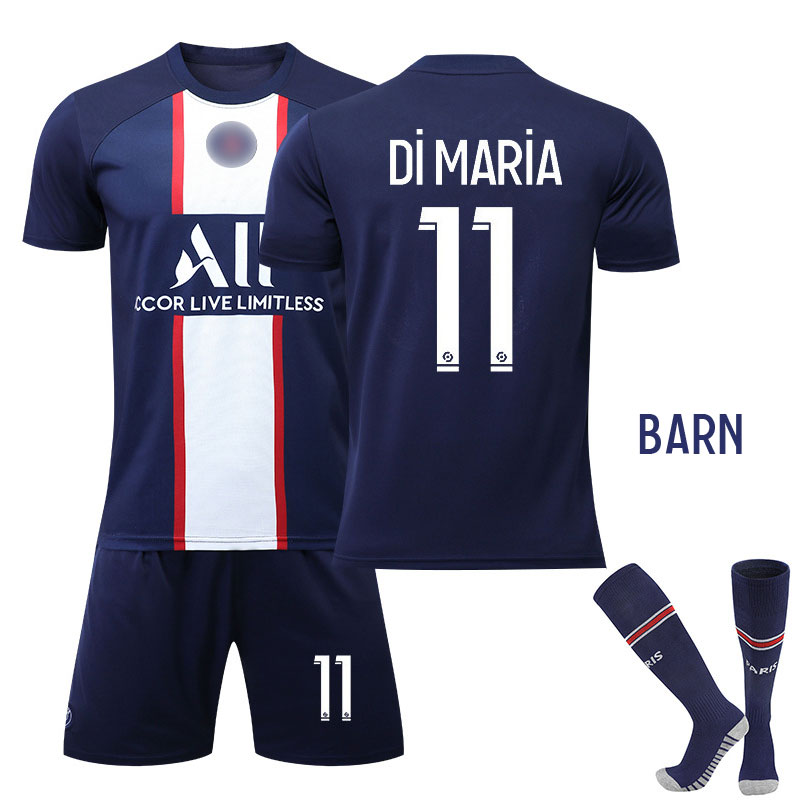 Di Maria 11 Paris Saint-Germain Hjemmedrakt Barn 2022-23 PSG Navy Kortermet + Korte bukser