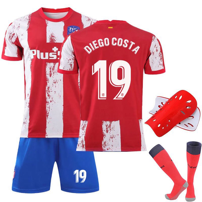 Diego Costa 19 Herre Atletico Madrid Hjemmedrakt 2021/22 Kortermet + Korte bukser