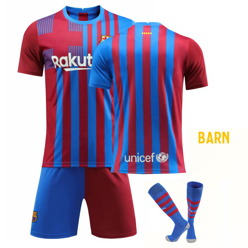 FC Barcelona Hjemmedraktsett Barn 2021-22 Kortermet + Korte bukser