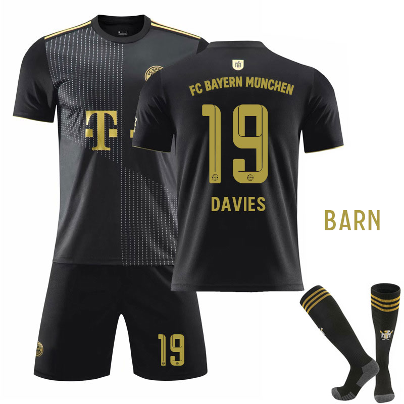 FC Bayern München DAVIES 19 Barn Bortedrakt 2021-2022 Kortermet + Korte bukser