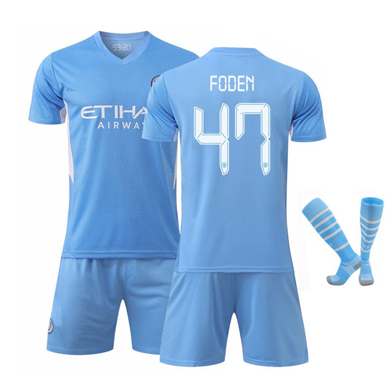 Foden 47 Manchester City 2021/22 Cup Hjemmedrakt Kortermet + Korte bukser