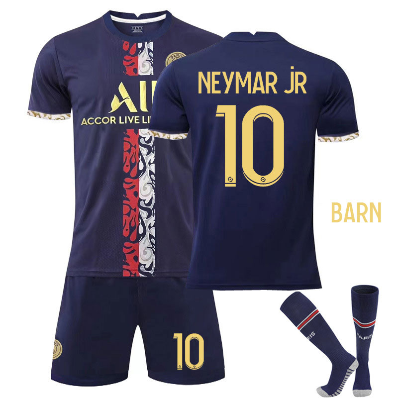 Fotballdrakter Barn Neymar JR 10 Paris Saint-Germain Navy Gull Kortermet + Korte bukser