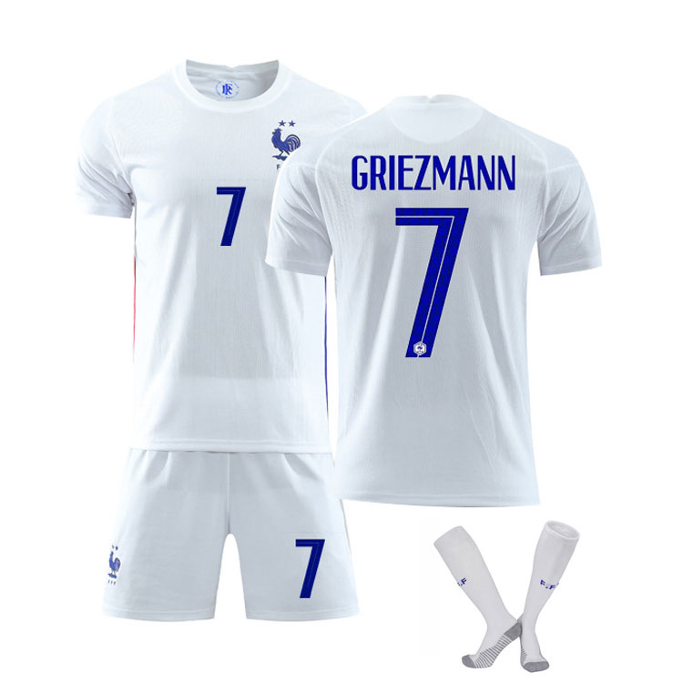 Griezmann 7 Frankrike Bortedrakt EM 2020 Hvit Kortermet + Korte bukser