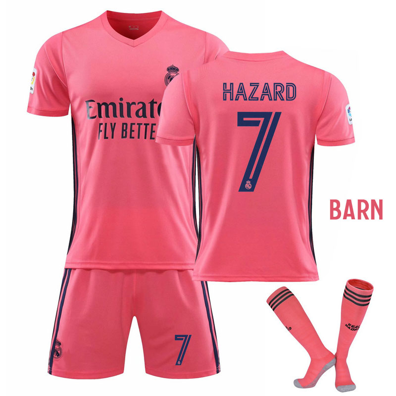 Hazard 7 Real Madrid Bortedrakt 2020-2021 Barn Kortermet + Korte bukser