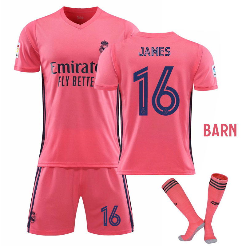 James 16 Real Madrid Bortedrakt 2020-2021 Barn Kortermet + Korte bukser