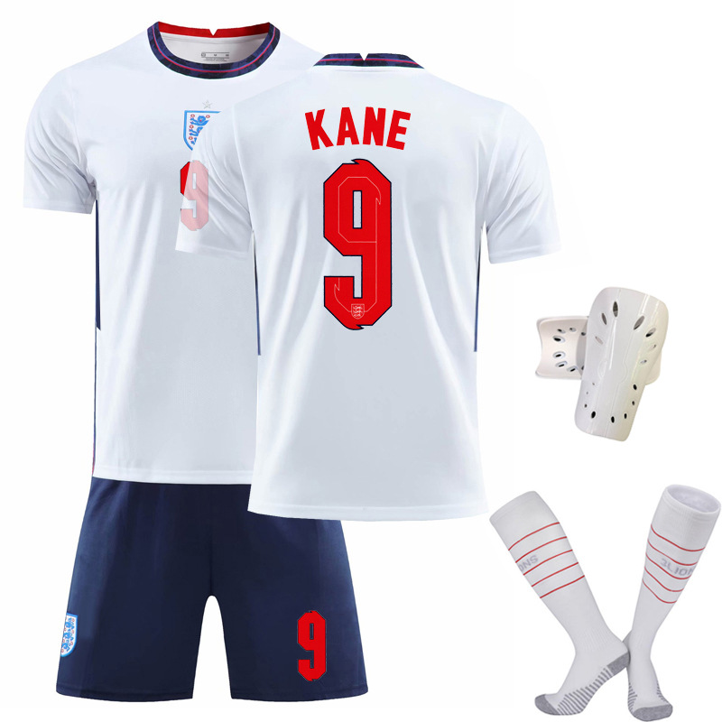 KANE 9 England Hjemmedrakt Hvit Navy EURO 2020 Kortermet + Korte bukser