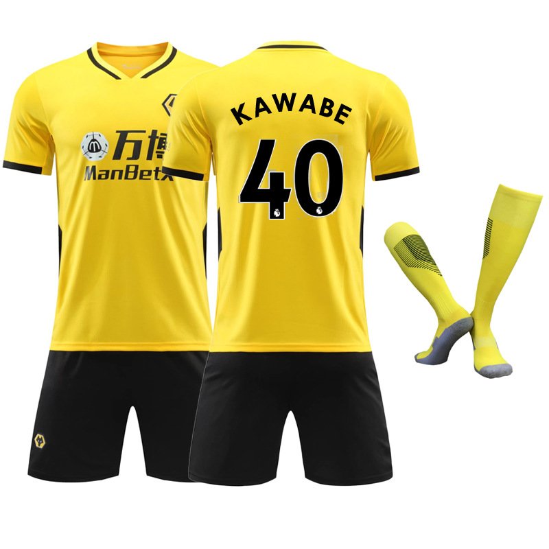 Kawabe 40 Wolverhampton Wanderers Hjemmedrakt 2021/22 Herre Kortermet + Korte bukser