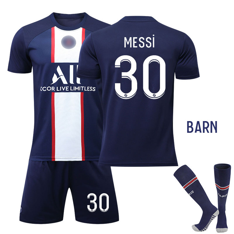 Lionel Messi 30 Paris Saint-Germain Hjemmedrakt Barn 2022-23 PSG Navy Kortermet + Korte bukser