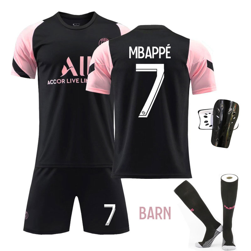 MBAPPÉ 7 Paris Saint-Germain Training Kit Barn 2021-22 Kortermet + Korte bukser