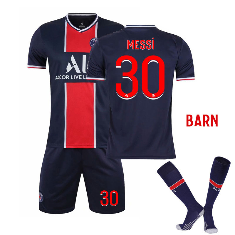 MESSI 30 Paris Saint-Germain Hjemmedrakt 2020/2021 Barn + Korte bukser