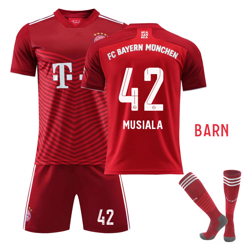 MUSIALA 42 FC Bayern München Barn Hjemmedrakt 2021-2022 Kortermet + Korte bukser